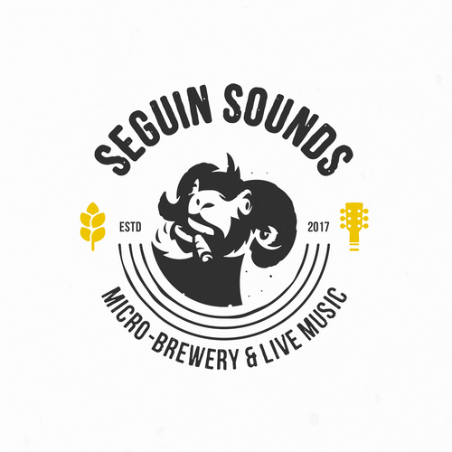 Goat logo with the title 'SEGUIN SOUNDS logo concept'