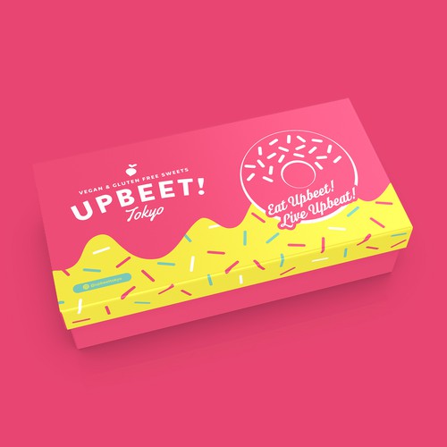 Donut design with the title 'Donuts Gift Box Design'