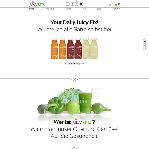 Purple and green design with the title 'Webdesign -Juice'