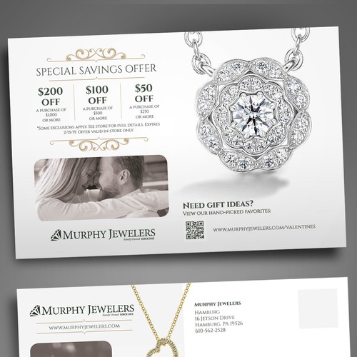 Jewelry design with the title 'Valentine's Day postcard '