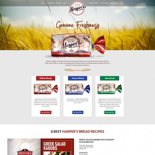 Company website with the title 'Fresh Bread Manufacture'