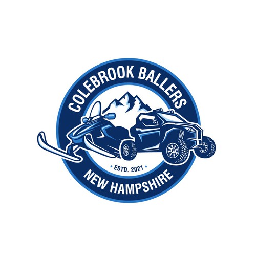 ATV logo with the title 'Serious and fun logo concepts for Colebrook Ballers New Hampshire.'