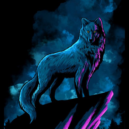 Wolf t-shirt with the title 'Night Wolf '