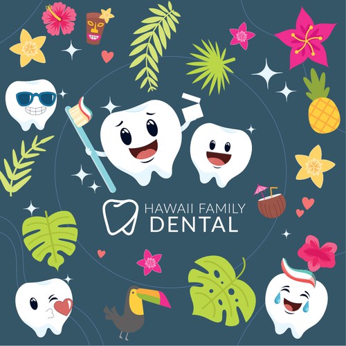 Dental artwork with the title 'Dental illustation'