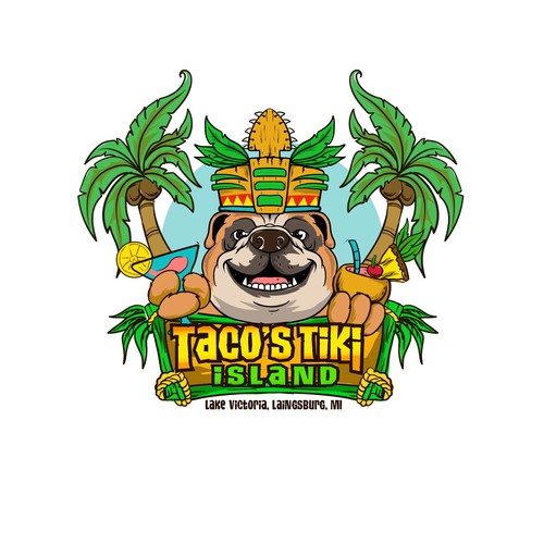 Bulldog logo with the title 'Bulldog tiki cafe'