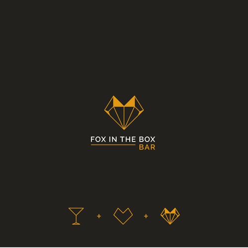 Orange and black logo with the title 'New Modern/Industrial/Classy Bar Logo'