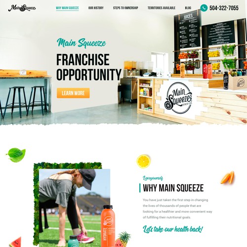 Organic website with the title 'Franchise Website'