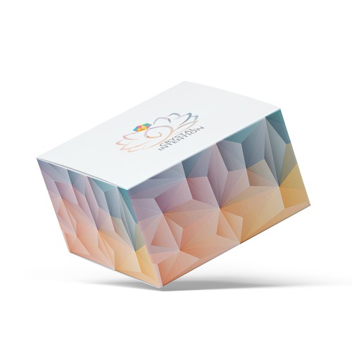 Clear packaging with the title 'Crystal Intention Box Design'
