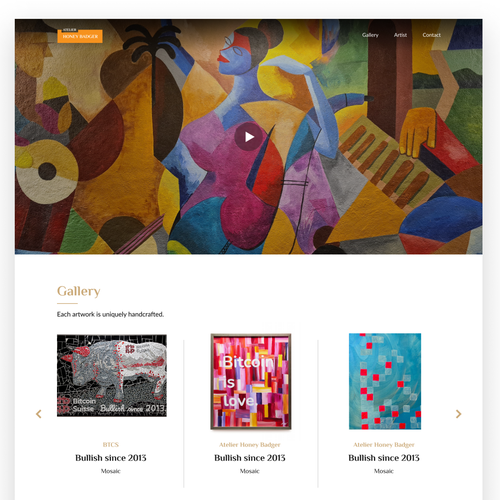 Art and design website with the title 'Redesign Art Portfolio Website'