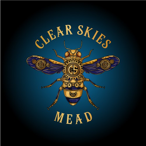 Brewery brand with the title 'a steampunk honey bee logo'