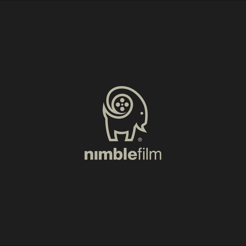 Mountain goat logo with the title 'Nimble film logo'