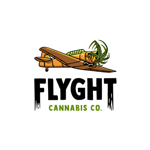 Airplane logo with the title 'for legal cannabis company in the state of California.'