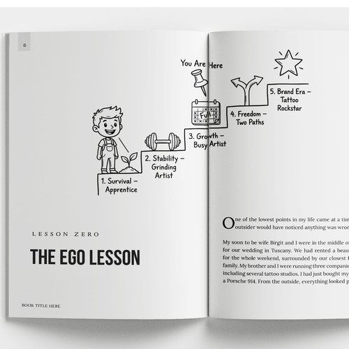 Design with the title 'Book layout'