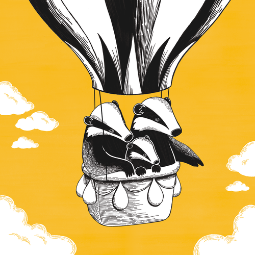 Ink artwork with the title 'Children's Poster Illustration'