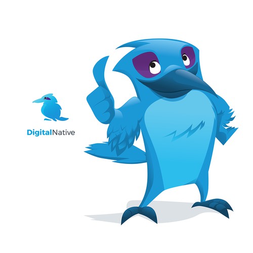 Parrot design with the title 'Digital Native Mascot'
