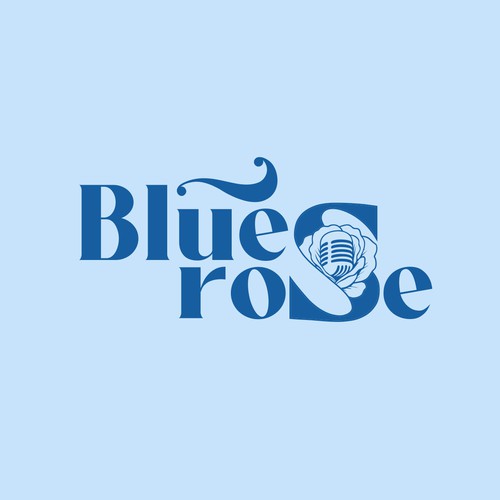 Singer logo with the title 'Blue Rose Logo Design'