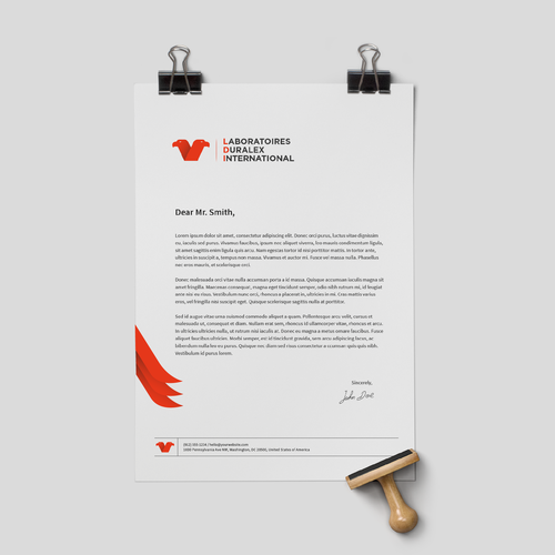 Letterpress design with the title 'Logo - Laboratoires Duralex Internationales'