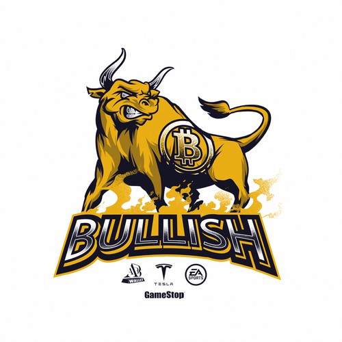 Adobe Illustrator artwork with the title 'Bitcoin-Bullish'