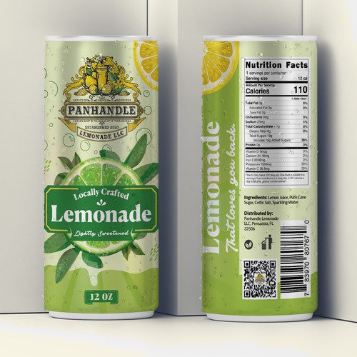 Lemonade label with the title 'PanHandle Lemonade'
