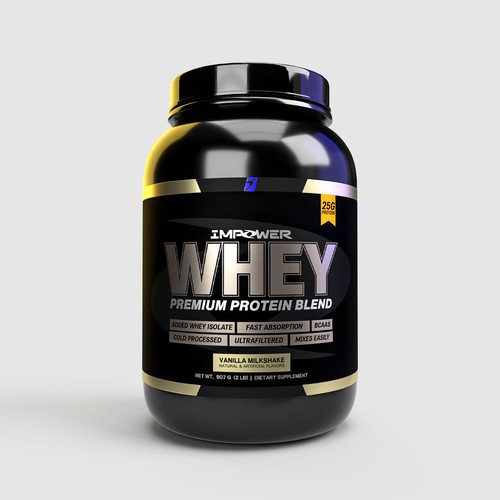 Protein label with the title 'Whey Vanilla'