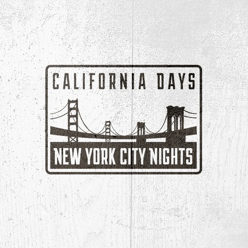 Print illustration with the title 'California Days New York City Nights'
