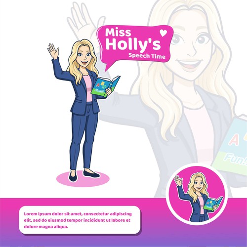 Class design with the title 'teacher woman mascot logo'