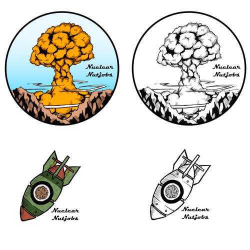 Hatching design with the title 'Nuclear Nutjobs Logo Design (first)'