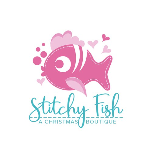 Christmas logo with the title 'Stitchy Fish '