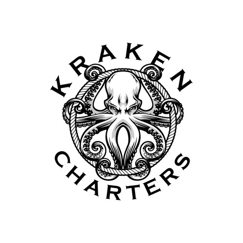 Squid design with the title 'Winner of Kraken Charters Contest'