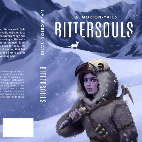 Snow design with the title 'Illustrated book cover for a fantasy book'