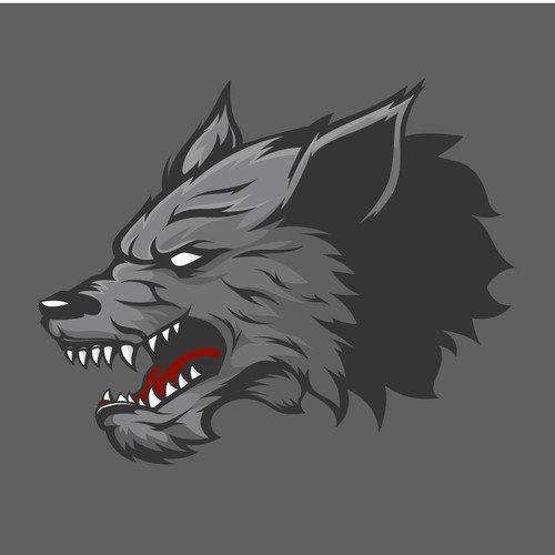 Wolf artwork with the title 'wolf head illustration'