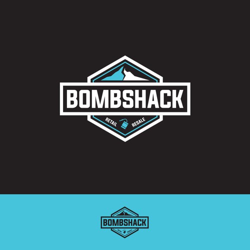 Ski logo with the title 'Bombshack Logo'
