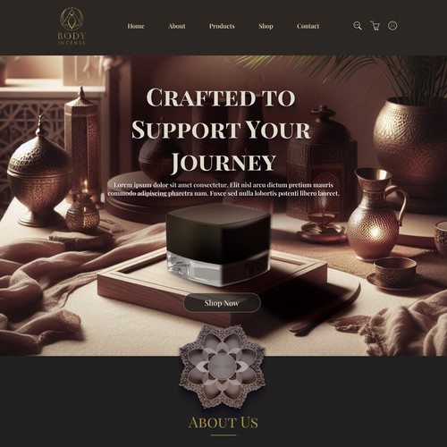 Product website with the title 'Deoodorant Powder Product Landing Page'