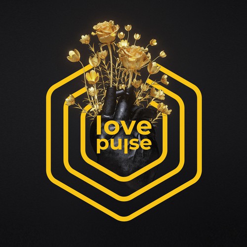 Modern design logo with the title 'LOVE PULSE'