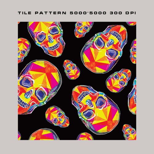 Clothing illustration with the title 'Badass Skulls Legging Pattern'