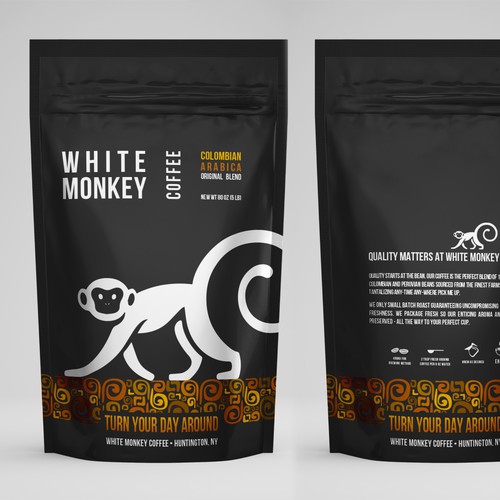 Bag packaging with the title 'Stand up coffee pouch'
