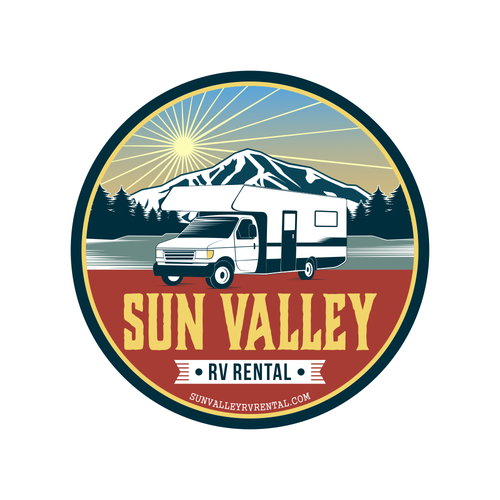 Camper logo with the title 'SUN VALLEY rv rental'
