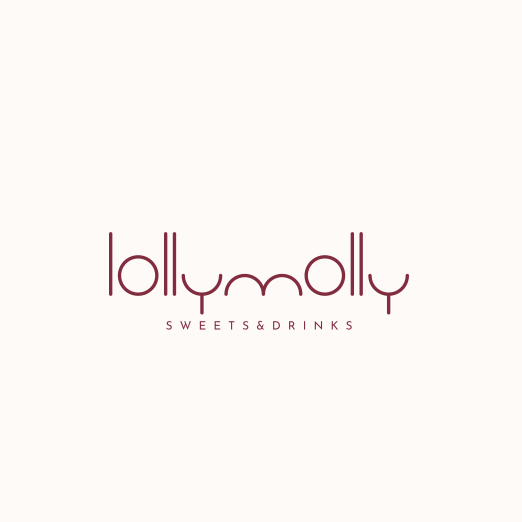 Aura logo with the title ' Lolly Molly - Sweets & Drinks Logo Design'