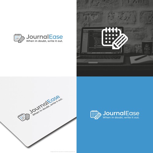 Journal design with the title 'Calendar centric daily writing application logo'