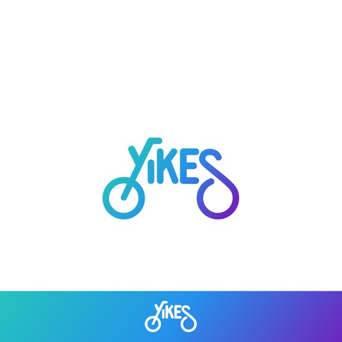 Green and purple logo with the title 'Logo concept for Yikes'