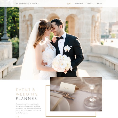 Wedding website with the title 'Event & Wedding planner'