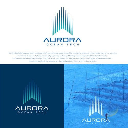 Climate change design with the title 'A clean and strong logo for a climate change fighting company focused on ocean solutions.'