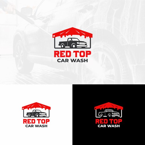 Garage logo with the title 'Red Top Car Wash'