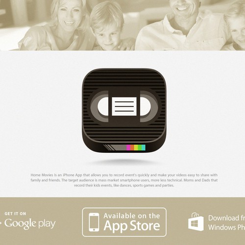 Tape logo with the title 'Icon concept for video recording'