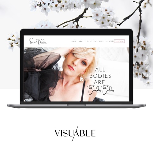 Feminine website with the title 'Sensual Website Design for Boudoir Photographer'