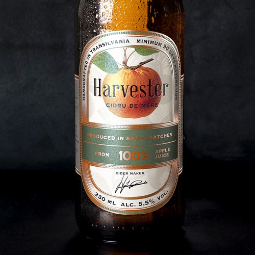 Alcohol label with the title 'cider label redesign'
