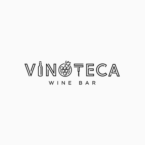 Wine bar design with the title 'Vinoteca Wine Bar Logo'