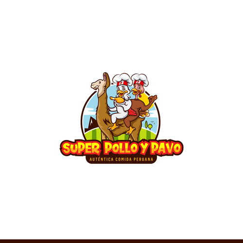 Peruvian logo with the title 'Super Pollo y Pavo - Peruvian Restaurant - Winning Project'