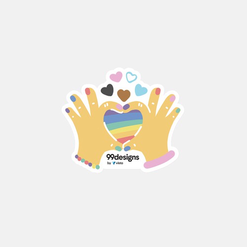 Sticker illustration with the title 'Pride sticker'