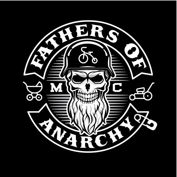 Motorcycle club design with the title 'Fathers of Anarchy MC Logo'